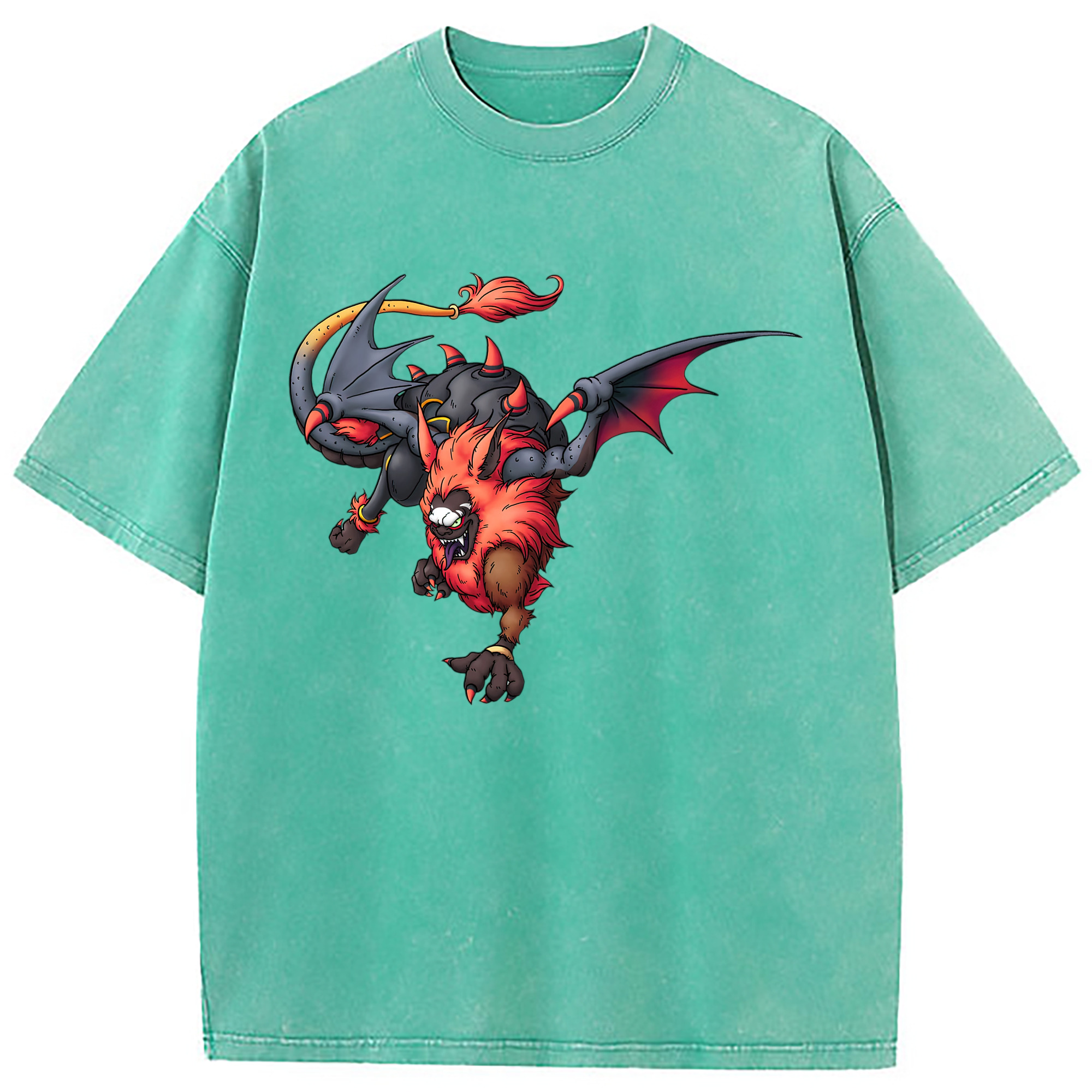 （画像用） ドラゴンクエスト Doragon Kuesuto Dragon Quest 綿100% ヴィンテージ風 半袖Tシャツ（フロントプリント）